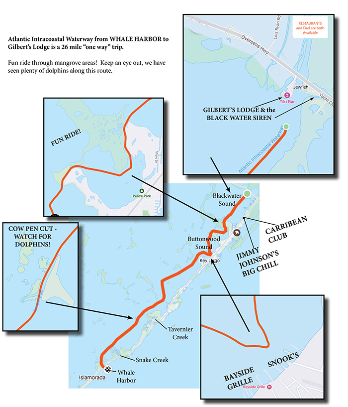 whale harbor to gilberts boat map