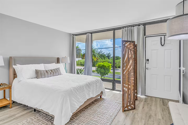 Seascape vacation rental bedroom with boat dock Marathon FL