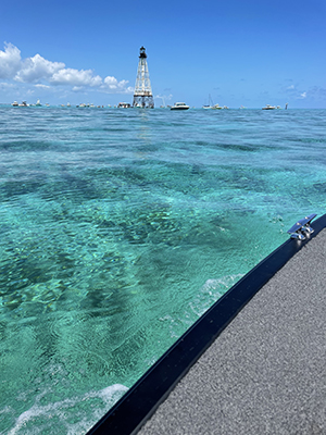 alligator reef light islamorada with 16 foot boat