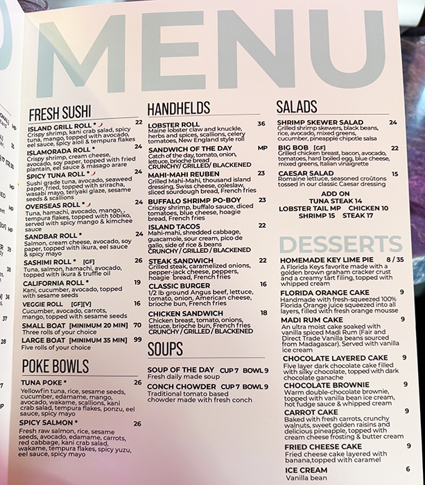 island grill islamorada menu 2025 march 2