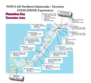 MAP restaurants north islamorada to tavernier