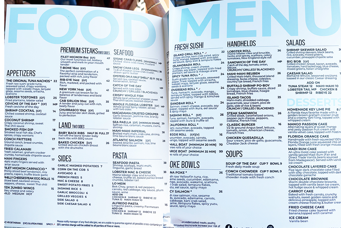 island grill islamorada menu 2026 march 